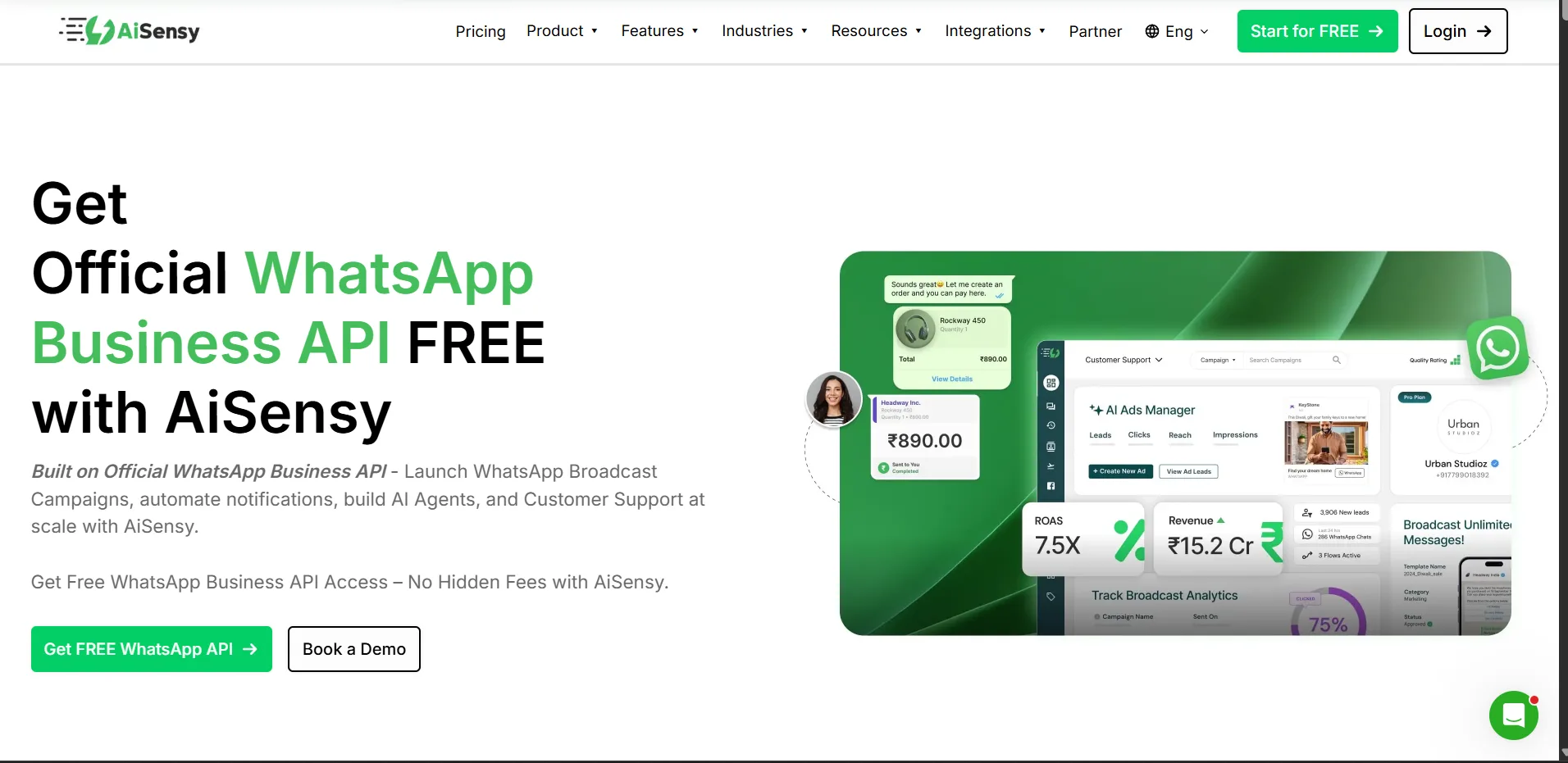 AiSensy WhatsApp API provider dashboard