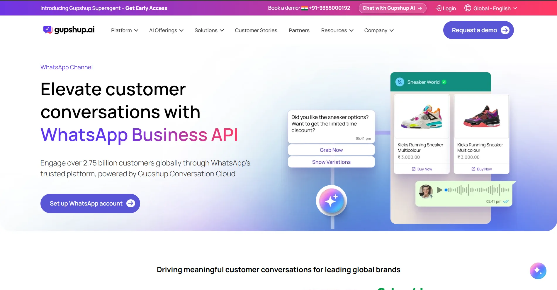 Gupshup WhatsApp API developer platform